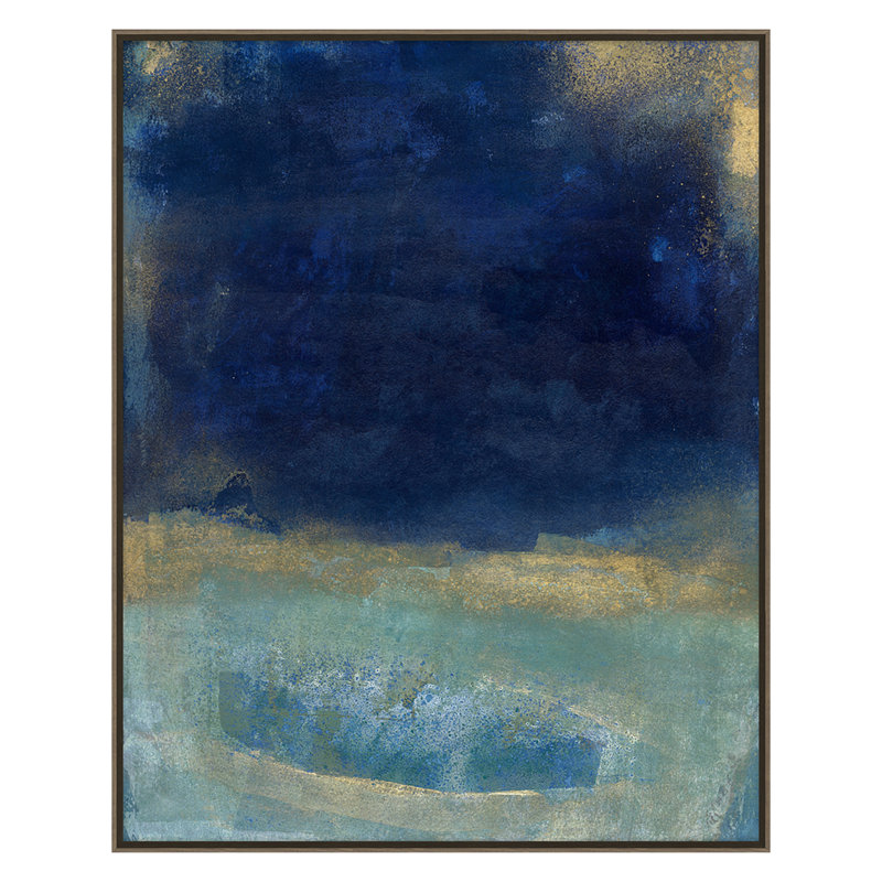Deep Blue 1 Print by Maeve Harris, 36" H x 30" W, Walnut Framed