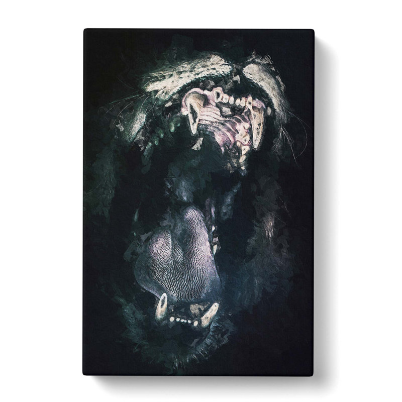 Roaring Lion In Abstract - Wrapped Canvas, 60cm H x 40cm W x 3cm D