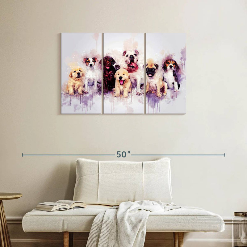 Chiots de chien, H 24 po x l 38 po