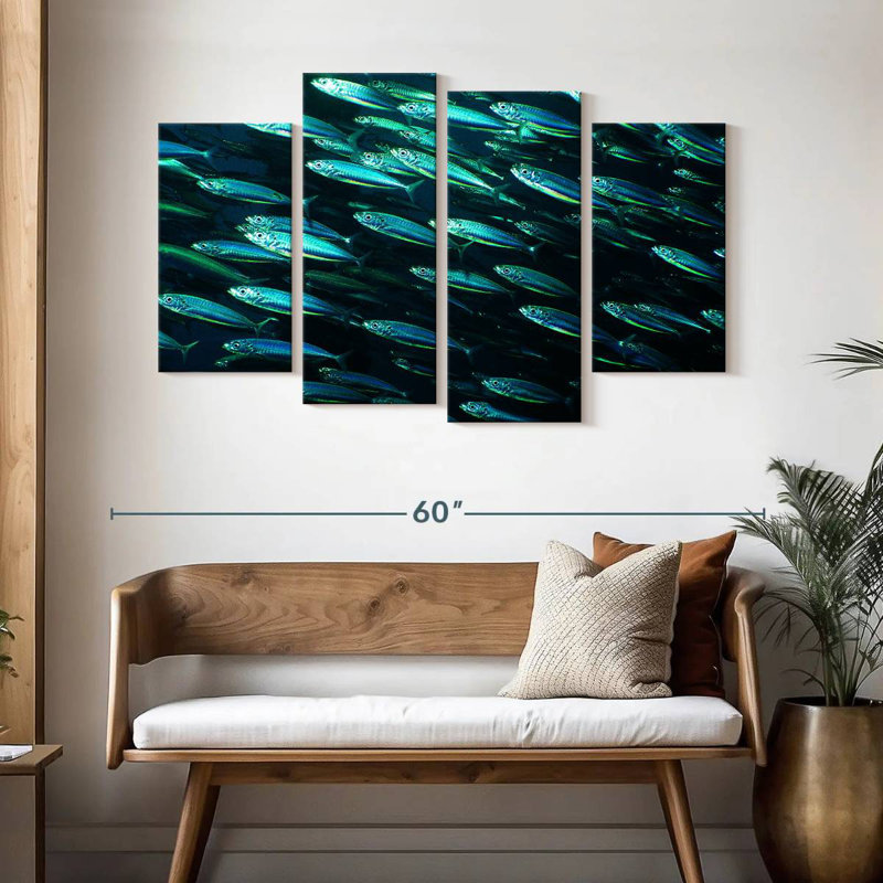 Brampt banc de poissons, H 32 po x l 52 po