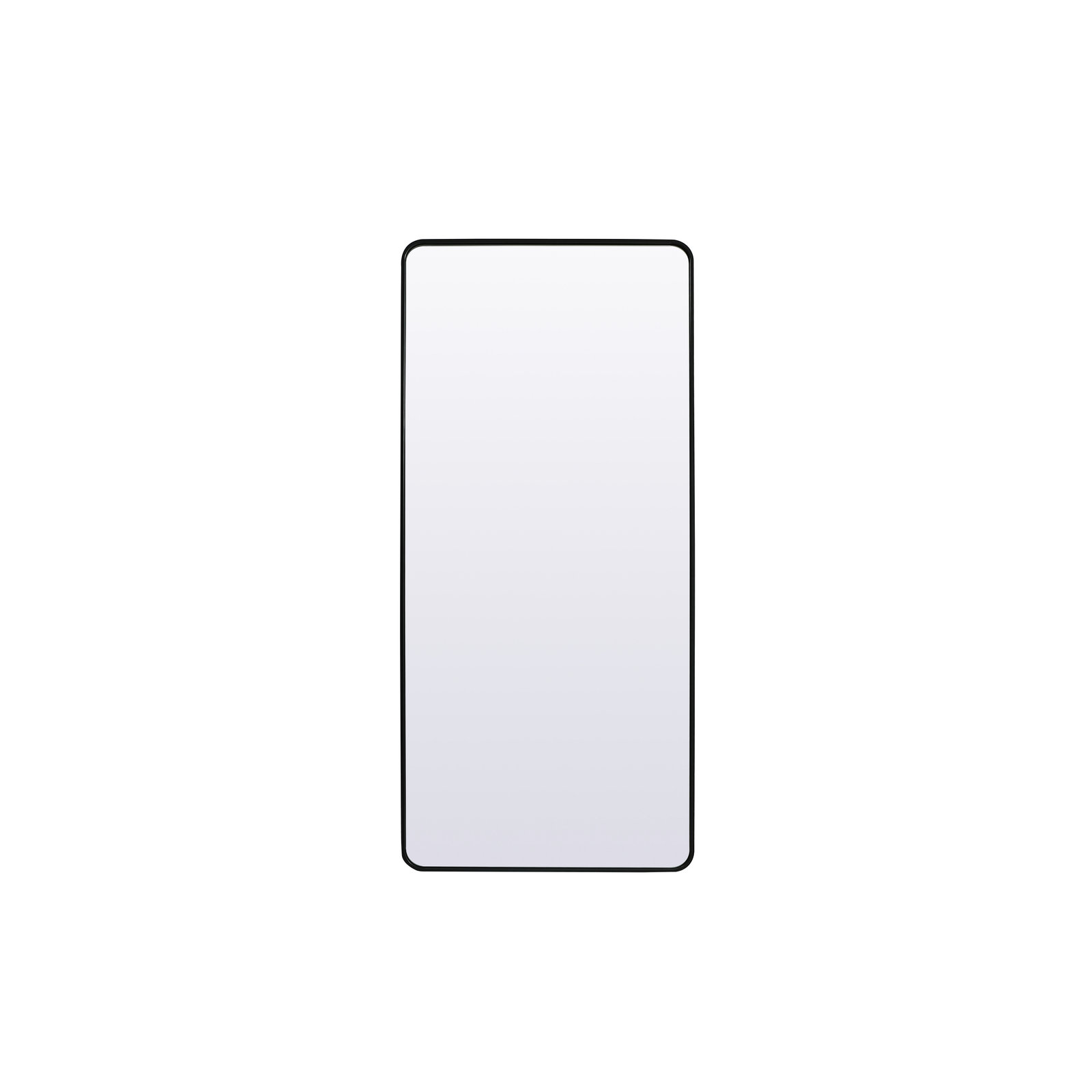 Sabine Metal Rounded Rectangle Wall Mirror, Black, 72" x 32"