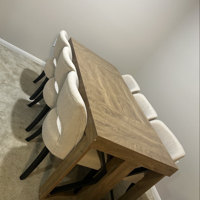 Linen Dining Chair With Solid Wood Legs - Beige, 4