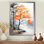 Orange et gris, forêt, automne, élégance I - art mural forêt