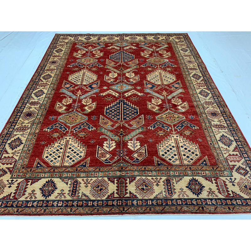 Tapis à motif géométrique vieilli 8X10