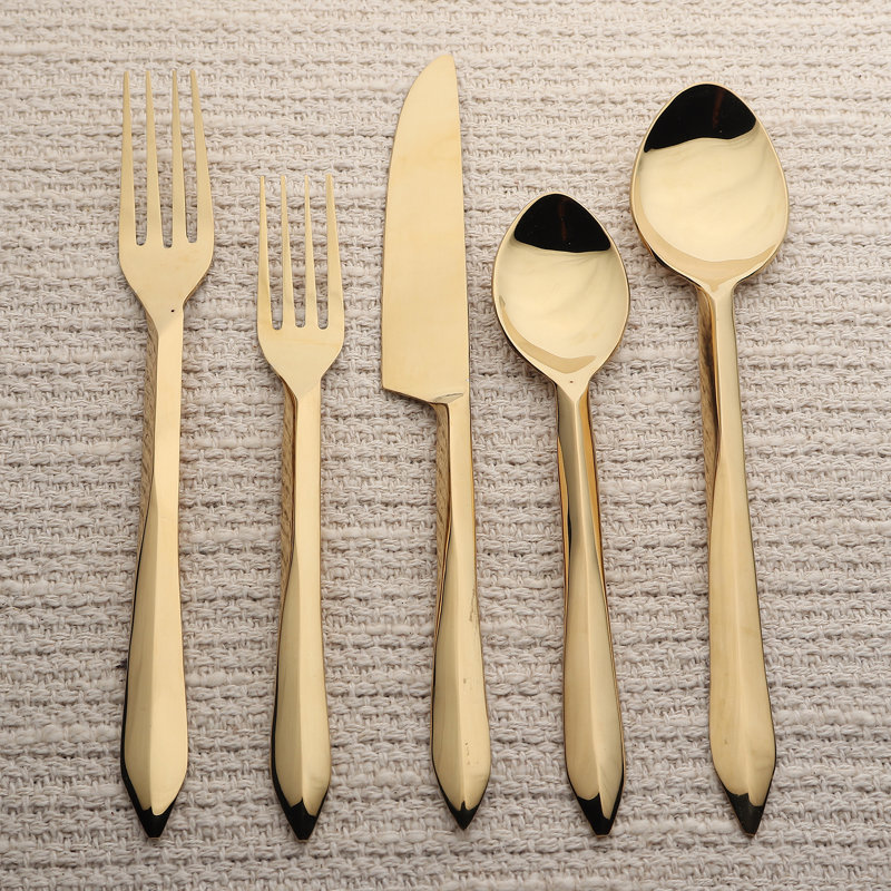 Estique Gold PVD 5 Pcs. Flatware Set