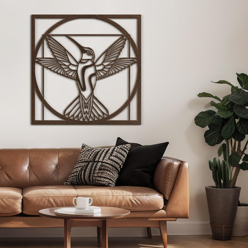 Décoration murale en métal, H 30 po x l 30 po x P 0,05 po, Bronze