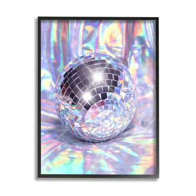 "Brillante boule disco encadrée sur bois" par Ziwei Li, impression