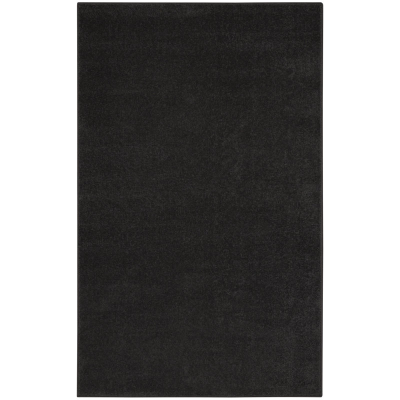 Tapis noir moderne Yolonda, Rectangle 3 pi x 5 pi