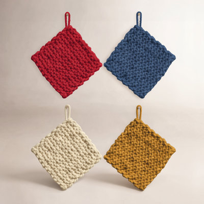 4-Piece Cotton Crocheted Potholders