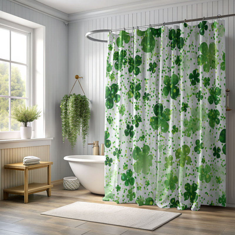 Rideau de douche Spark Clover - Premium, H 74 po x l 71 po
