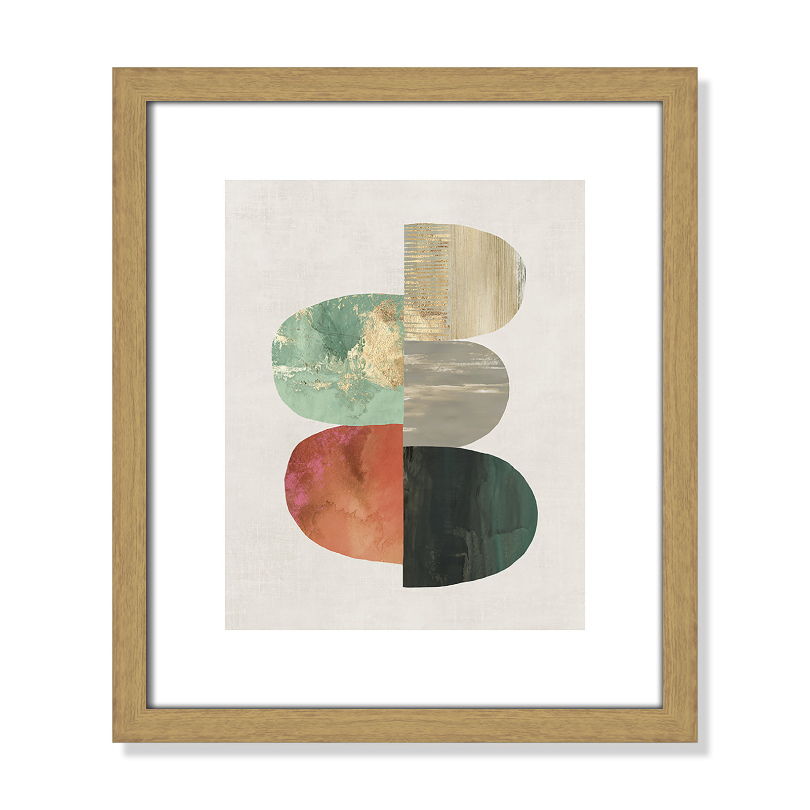 Evolving Energy I - Painting Print, Picture Framed Paper, 15" H x 13" W, Gold