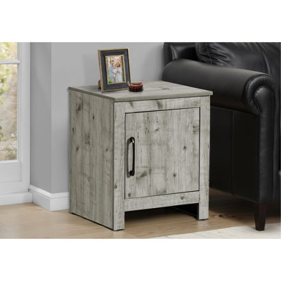 22-inch Transitional Accent Table With Grey Laminate, For Bedroom And Living Room Organization