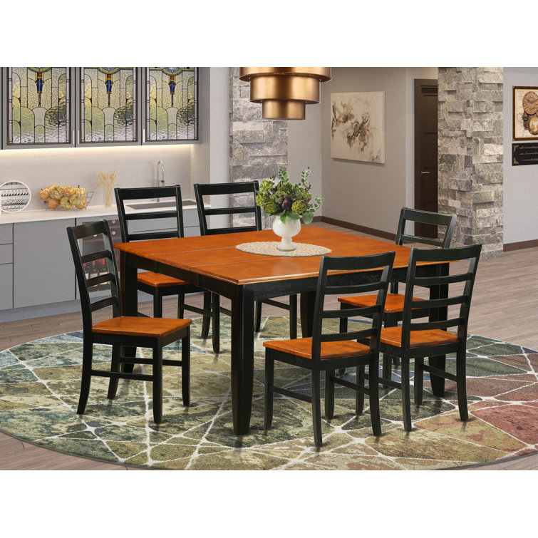 Teressa 6 - Person Solid Wood Top Four Leg Dining Set