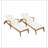 CHAISE LOUNGE WITH WHEEL - ACACIA WOOD RECLINER FOR PATIO/GARDEN, WITH 2INCH WHITE CUSHION, 4-POSITION ADJUSTABLE BACKREST, VERSATILE OUTDOOR FURNITURE