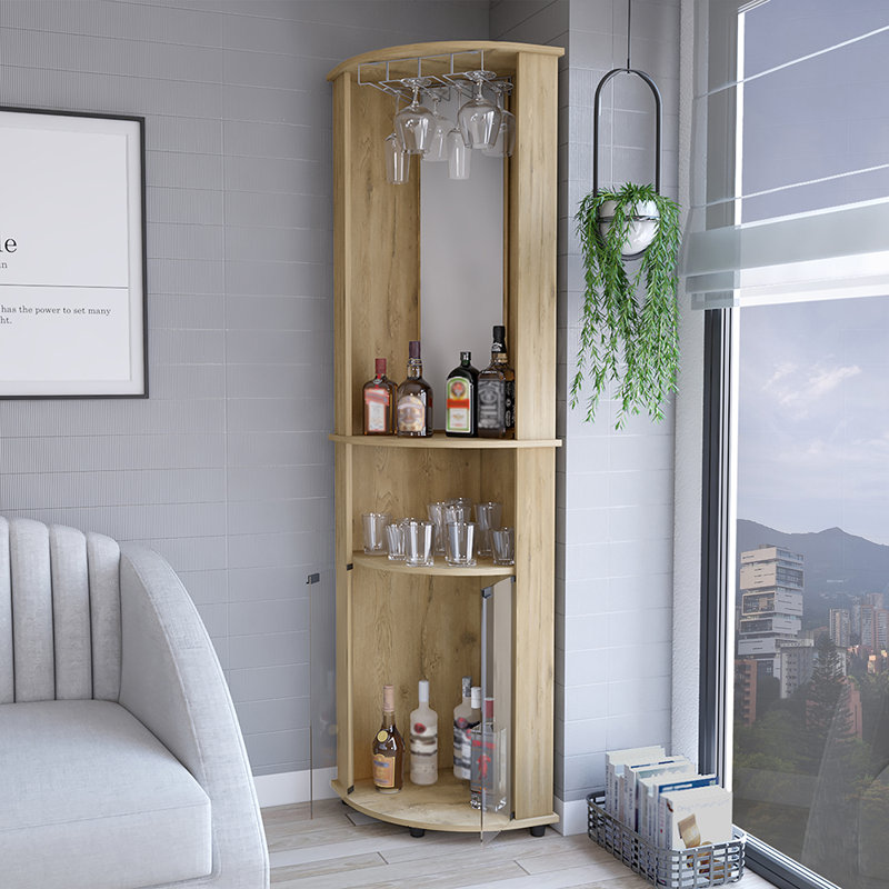 Corner Bar Cabinet, Rialto, Macadamia, Width X 17