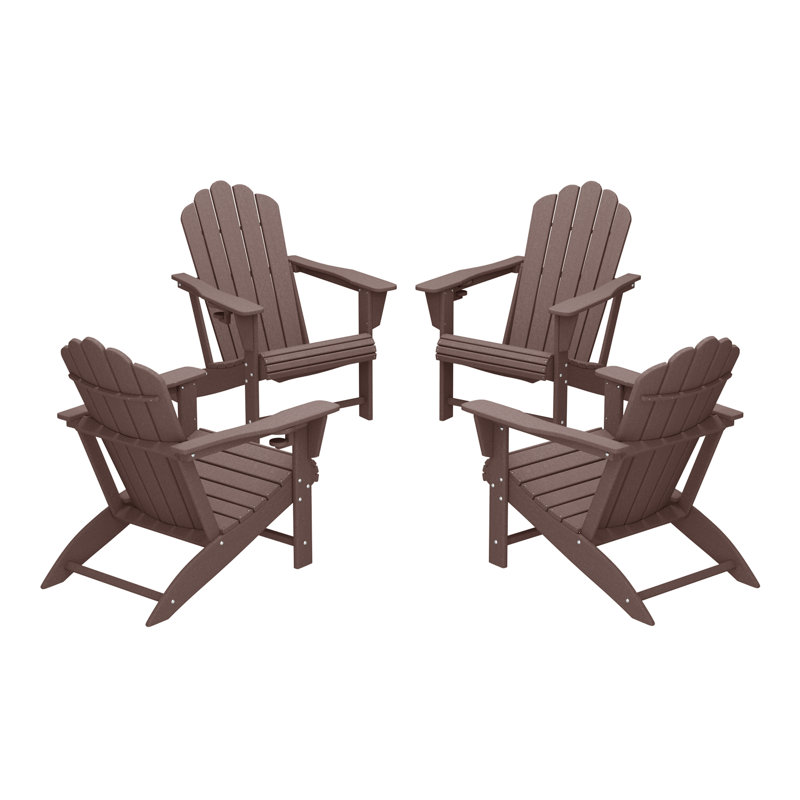 Outdoor Poly Adirondack Chair (Set Of 4), Brown