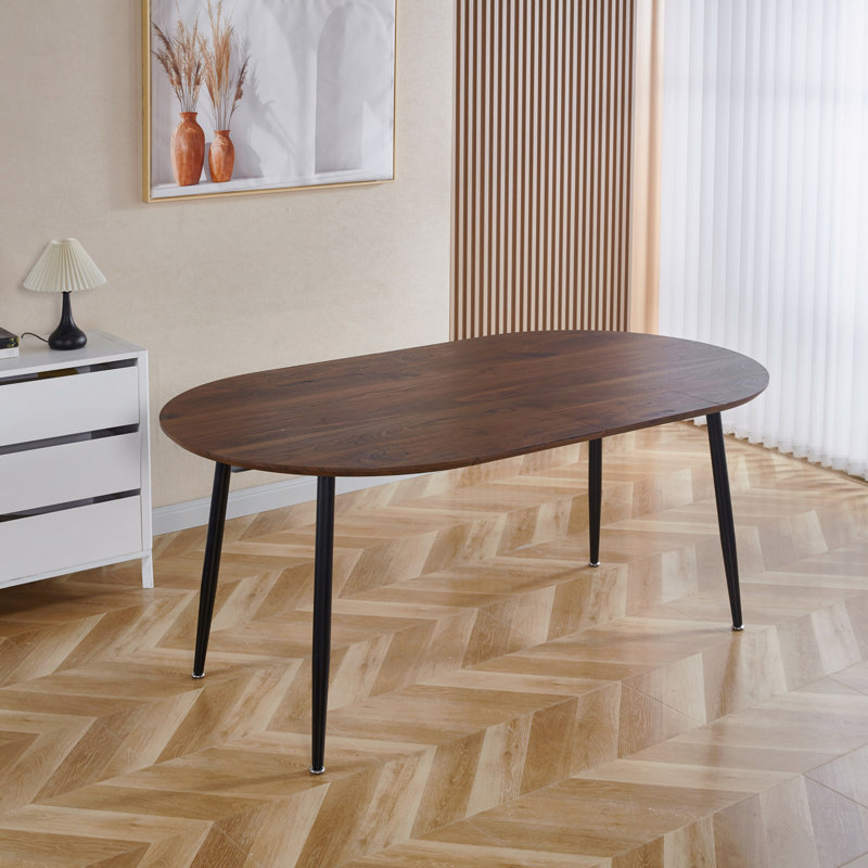 Extensible Table,DINING TABLE,OFFICE TABLE,COFFEE TABLE,Black Metal Leg,Walnut Colour Top
