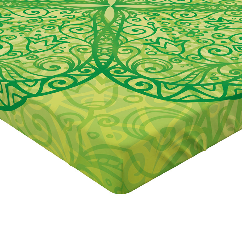 Ensemble de 2 draps-housses Ambesonne, Drap-housse grand, Vert, vert avocat pâle / floral