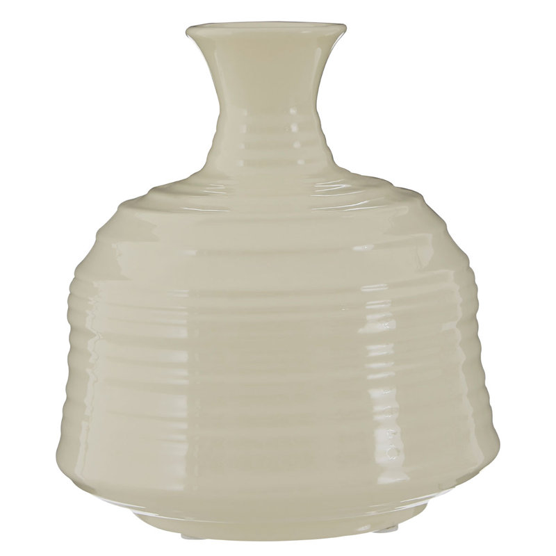 Brungardt Ceramic Table Vase, Cream, Small
