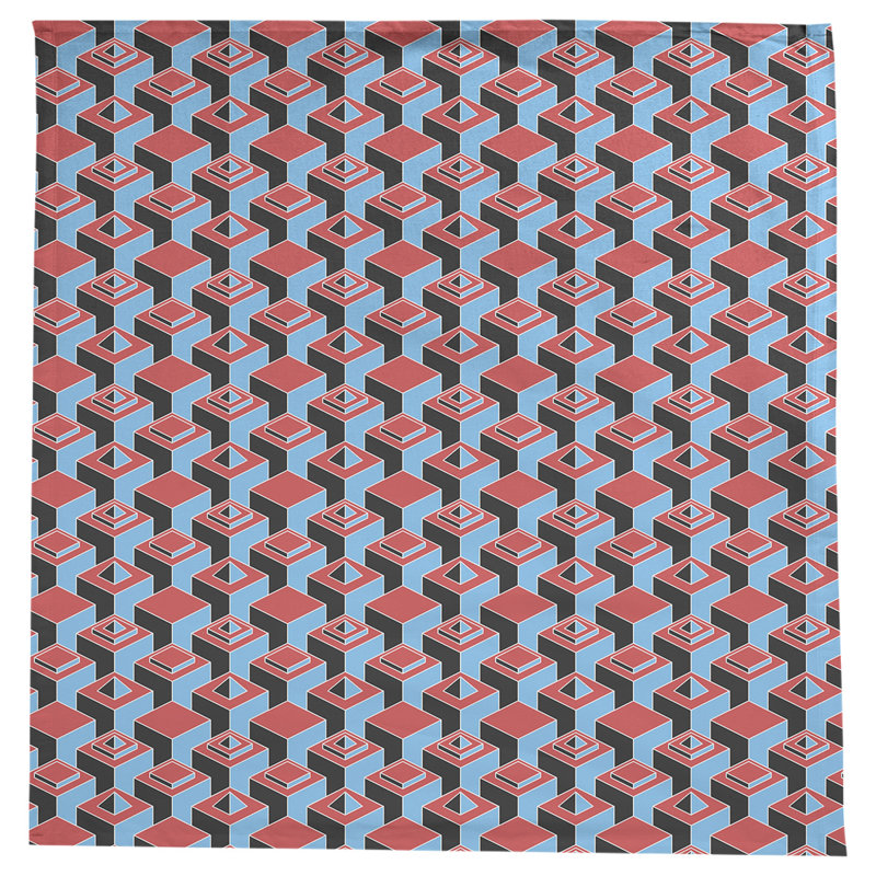 Nappe de gratte-ciels classiques, Rouge / bleu sarcelle