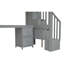 Structure de lit simple de taille mezzanine avec bureau intégré et tiroirs de rangement doubles