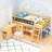 Twin Size Low Loft Bed with Desk & Storage-2039130952