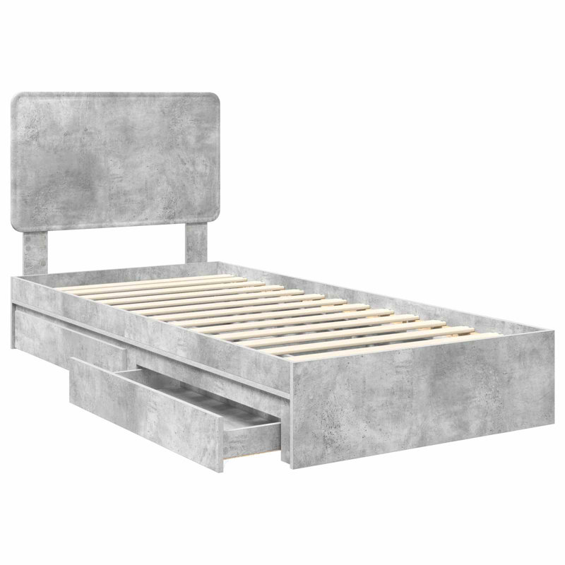 Bed Frame, Single (3'), Concrete Grey