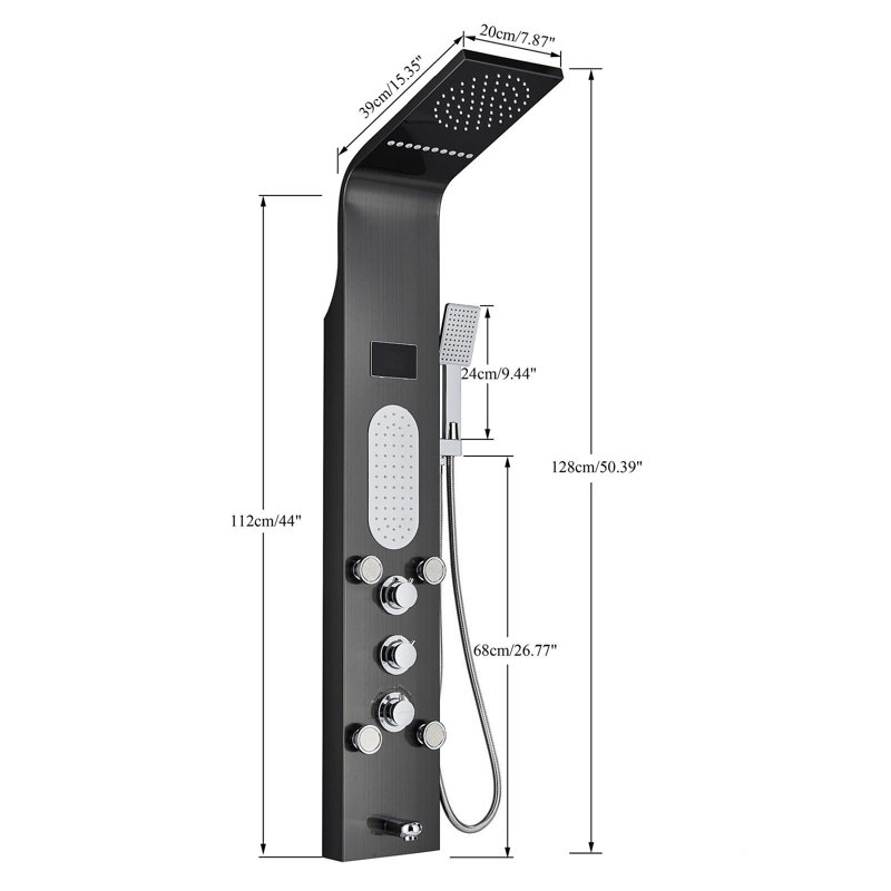50.39'' Shower Panel with Fixed Shower Head