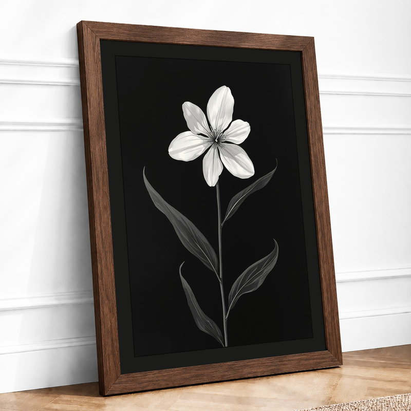 Delicate Bloom Botanical - Framed Print, Walnut, A3 - 42.0 x 29.7 cm