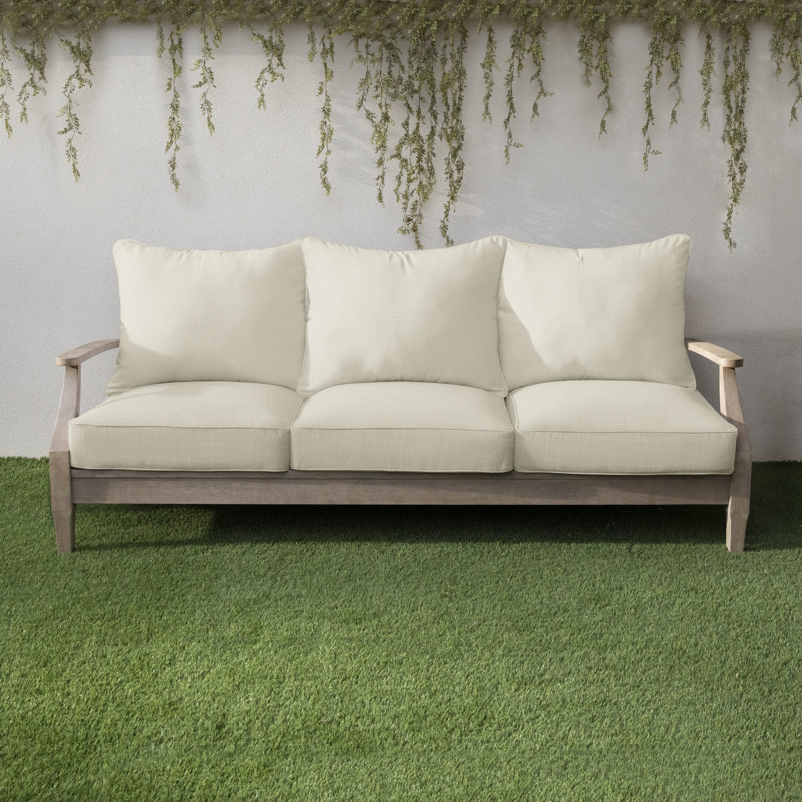 Davana Outdoor Sofa, Canvas Cloud Sunbrella® Canvas, 25" W x 23" D