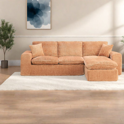 Spacieux canapé modulaire moderne avec méridienne réversible et élégance de salon
