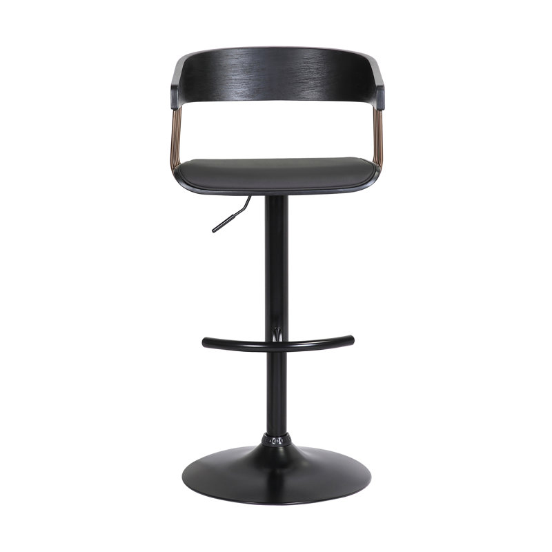 Tabouret de bar pivotant à hauteur réglable Fouke, Noir / Bronze doré, Noir