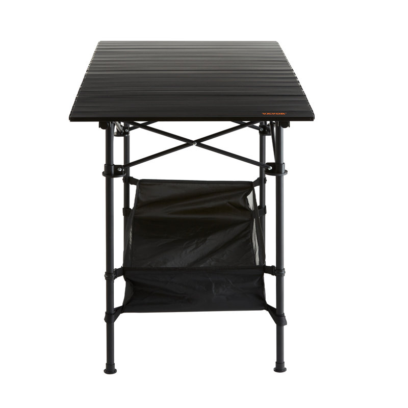 Nuhaa Black Adjustable Height Metal Folding Camping Table