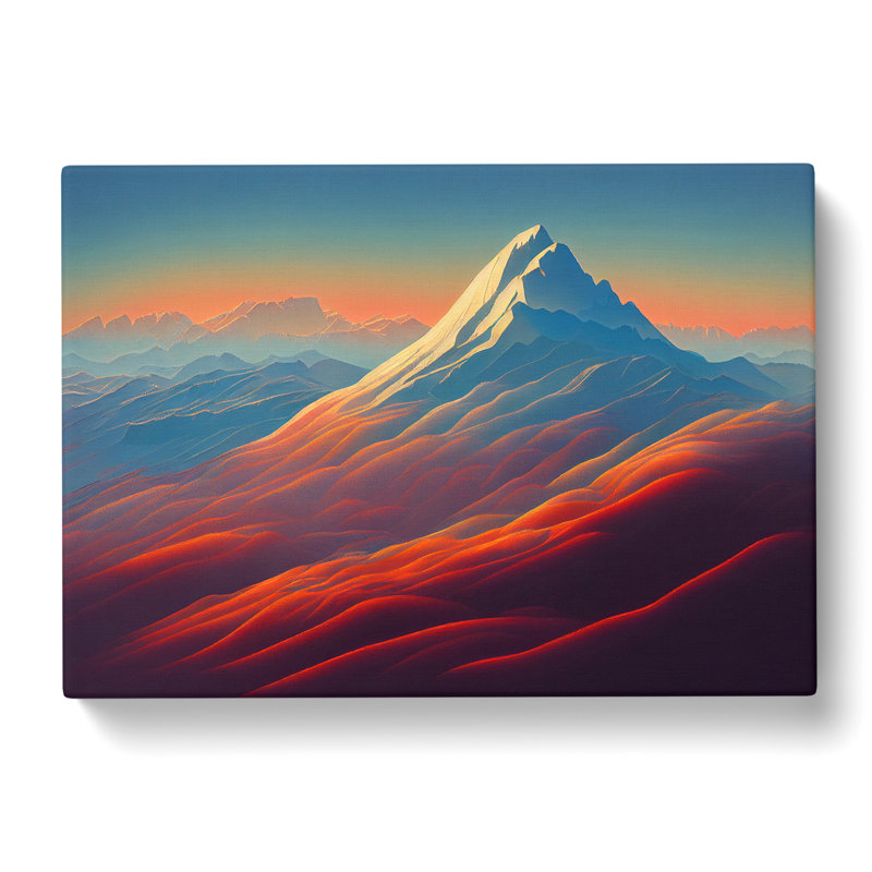 Serene Mountain Sunset - Wrapped Canvas, 35cm H x 50cm W x 3cm D