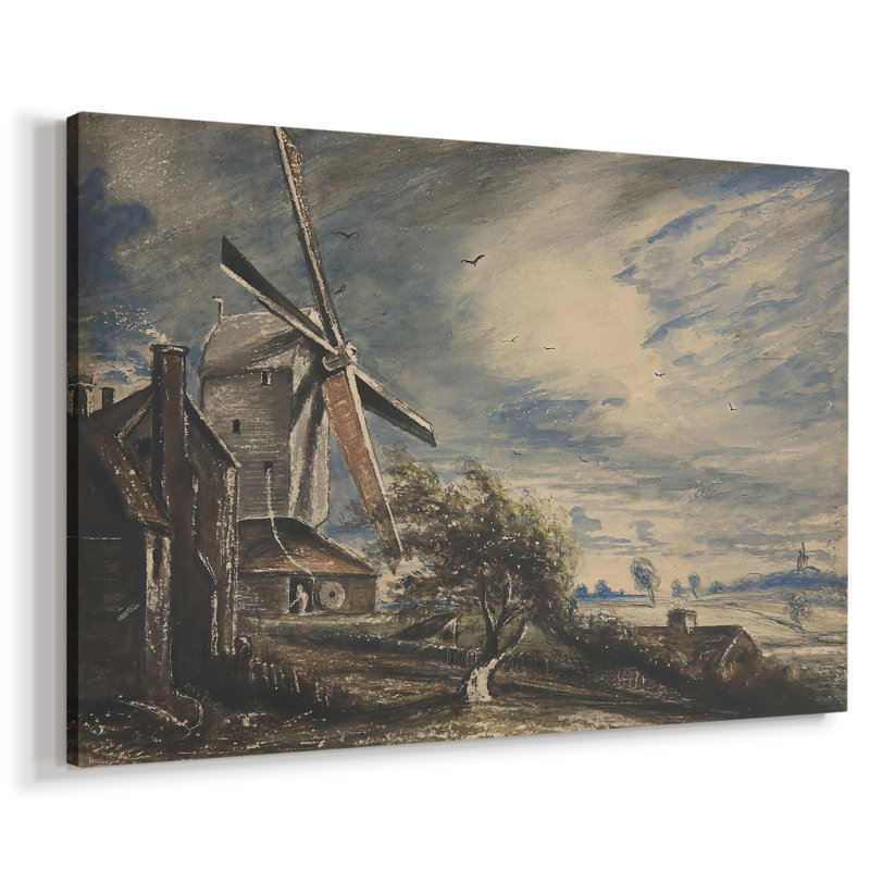 Un moulin à vent (ou un moulin à vent près de Brighton) -John Constable-Toile tendue avec châssis-c. 1824, 40 x 60