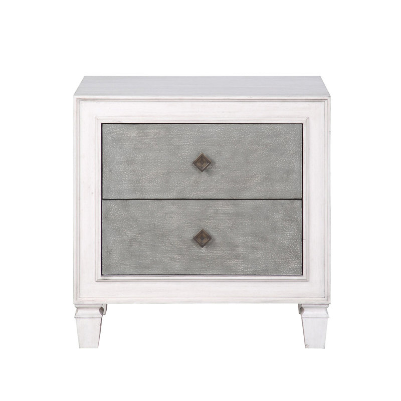 Two-Tone Finish Nightstand With 2 Drawers