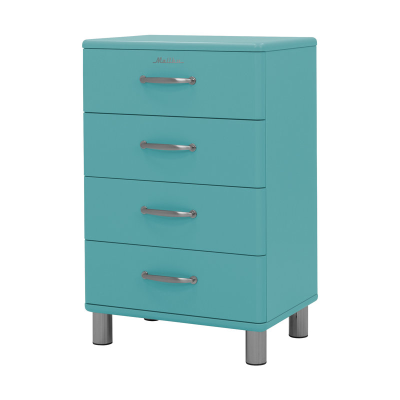 Commode 4 tiroirs Malibu, Bleu