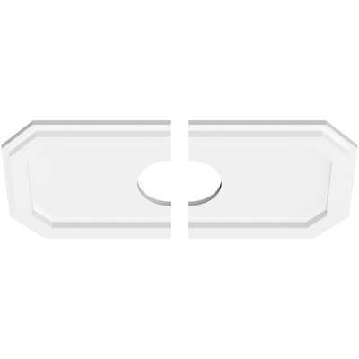 40"W x 20"H x 4"ID x 14"C x 1"P Emerald Architectural Grade PVC Contemporary Ceiling Medallion, Two Piece