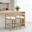 Ensemble de 2 tabourets de bar rembourrés avec cadre en bois-1264549686-1264549687
