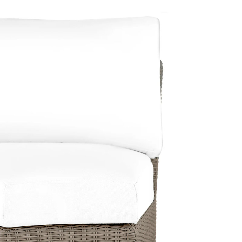 Club Woven N-Dura Resin Inside Outdoor Round Corner Chair, No Welt, Cast Mist, Oyster