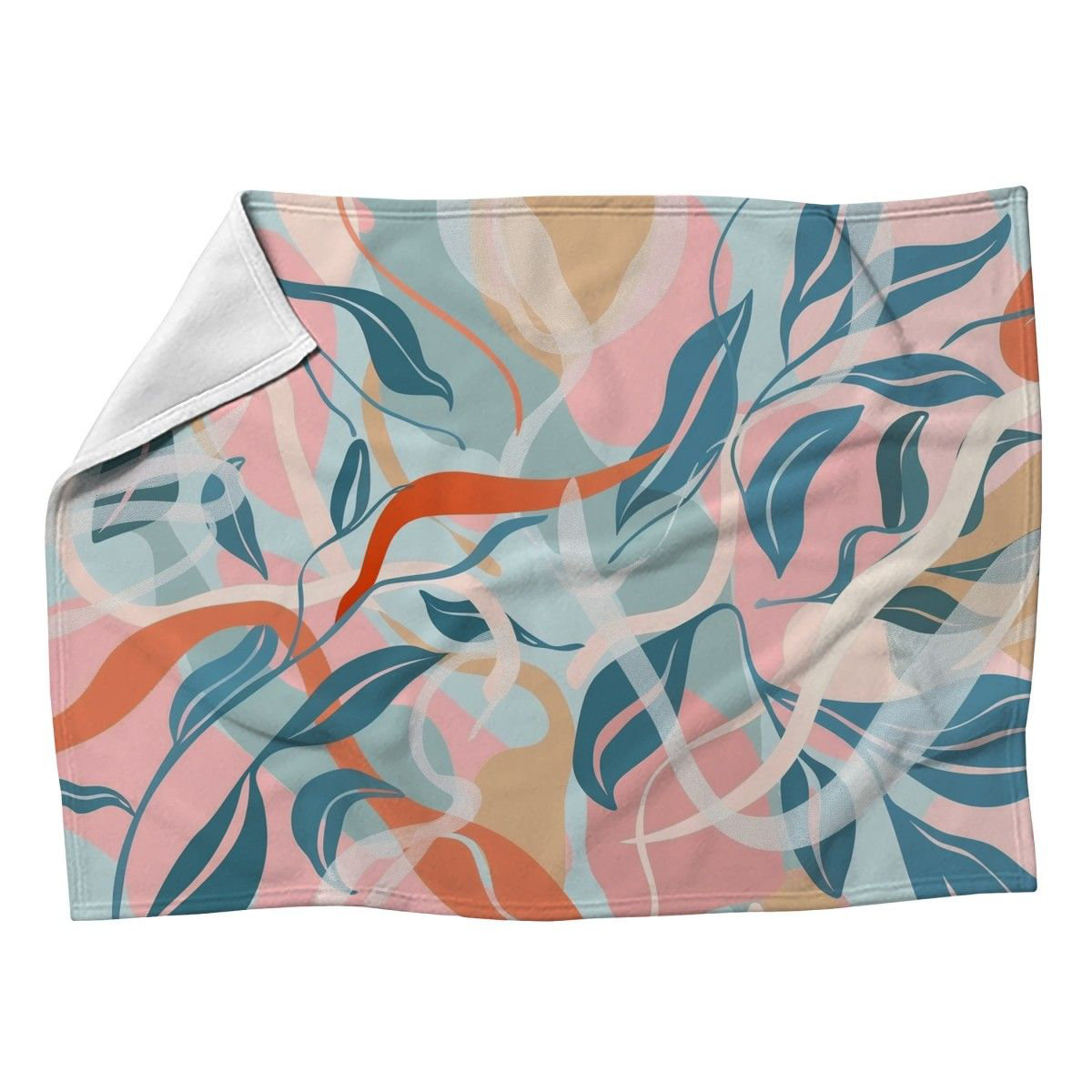 VisionBedding Botanical Fleece Throw Blanket Nature Illustration Throws for Sofas or Beds