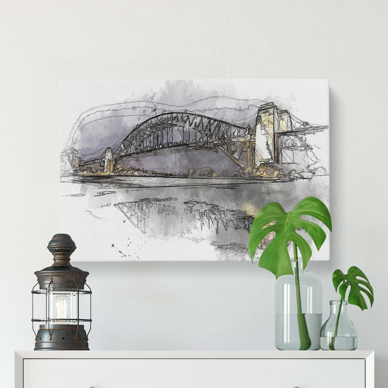 Sydney Harbour Bridge Australia In Abstract - Wrapped Canvas Print, 60cm H x 91cm W x 3cm D