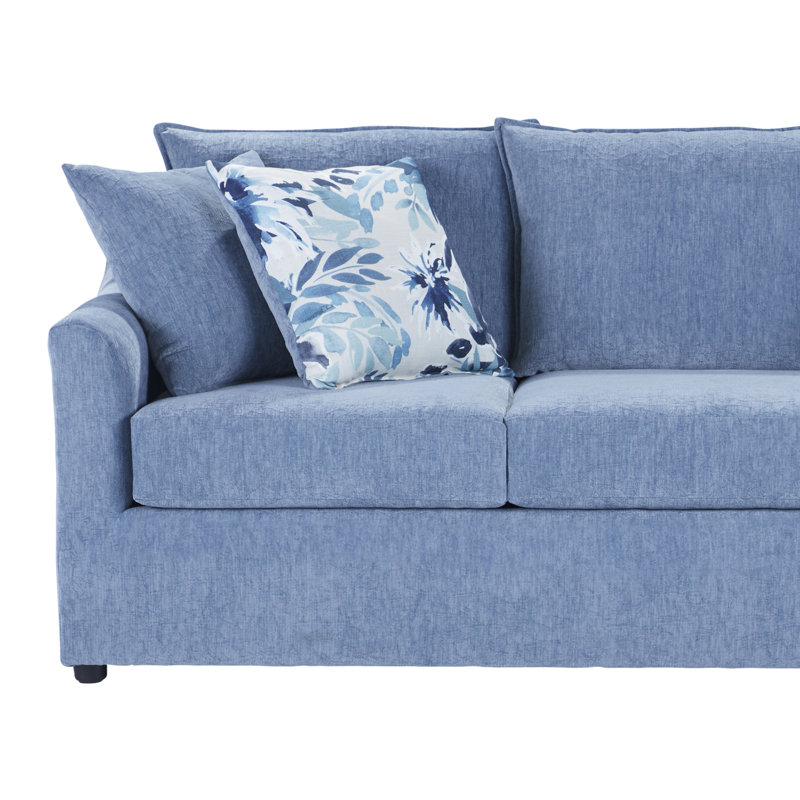 Jakeira 3-Seater Polyester Fabric Couch, Blue
