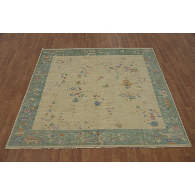 Tapis art déco à motif végétal 7 x 7