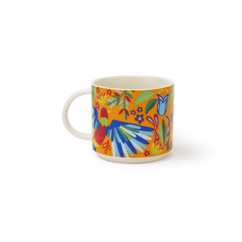 Mexican Flowers Porcelain Teacup