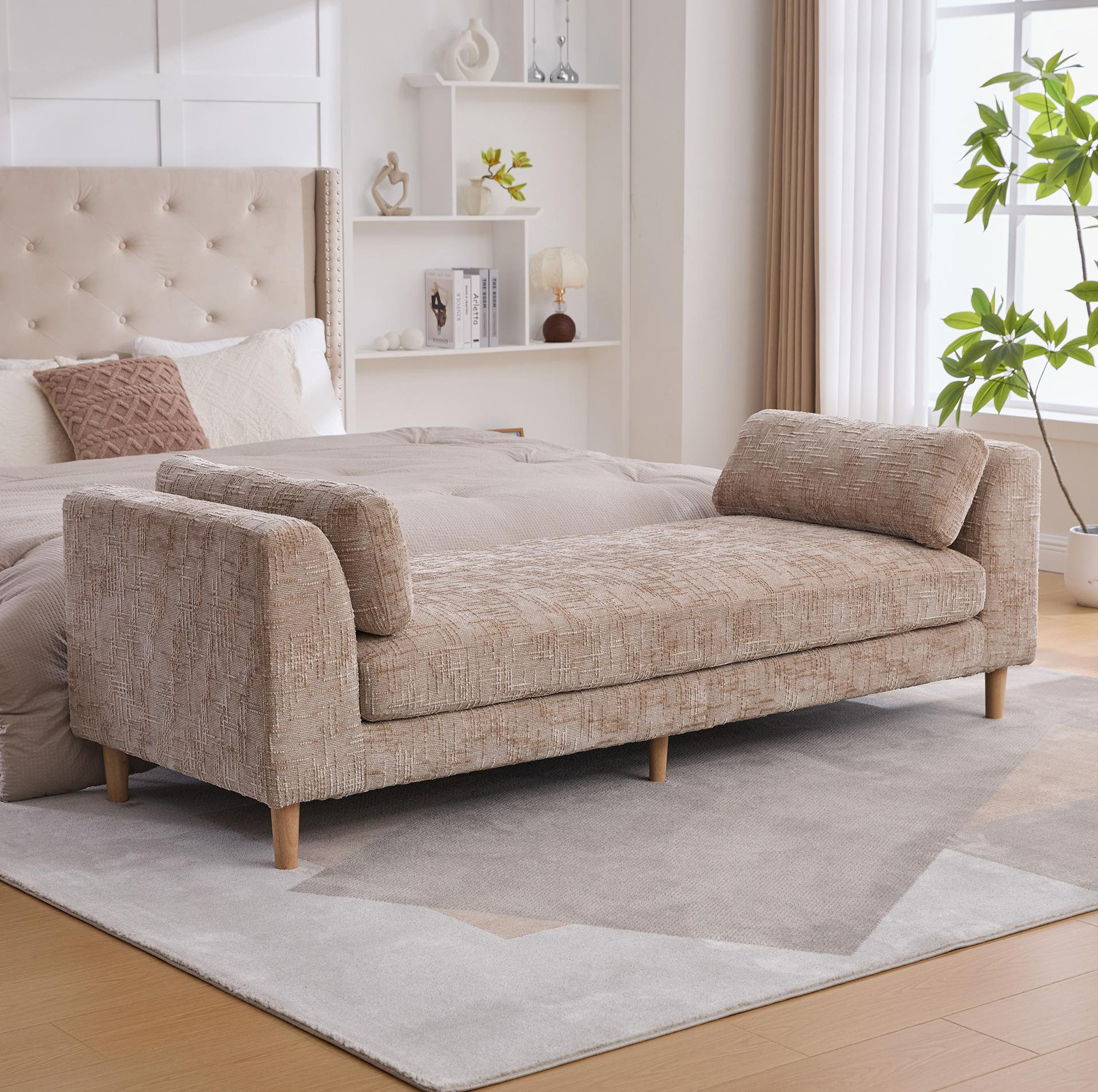 Latitude Run® Modern Upholstered End Of Bed Bench With Armrests