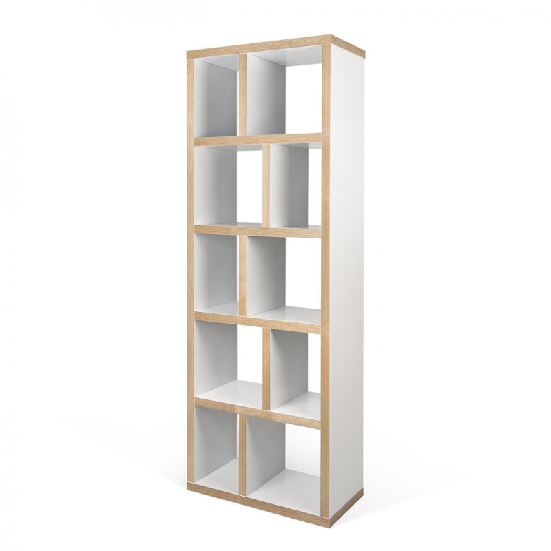 Sighfrith 198cm H x 70cm W Standard Bookcase, Pure White Matte with Plywood Edge