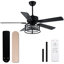 Ventilateur de plafond en cristal 52 po avec lumières et télécommande, ventilateur de plafond réversible à 6 vitesses Joahnna-829647831-829647834