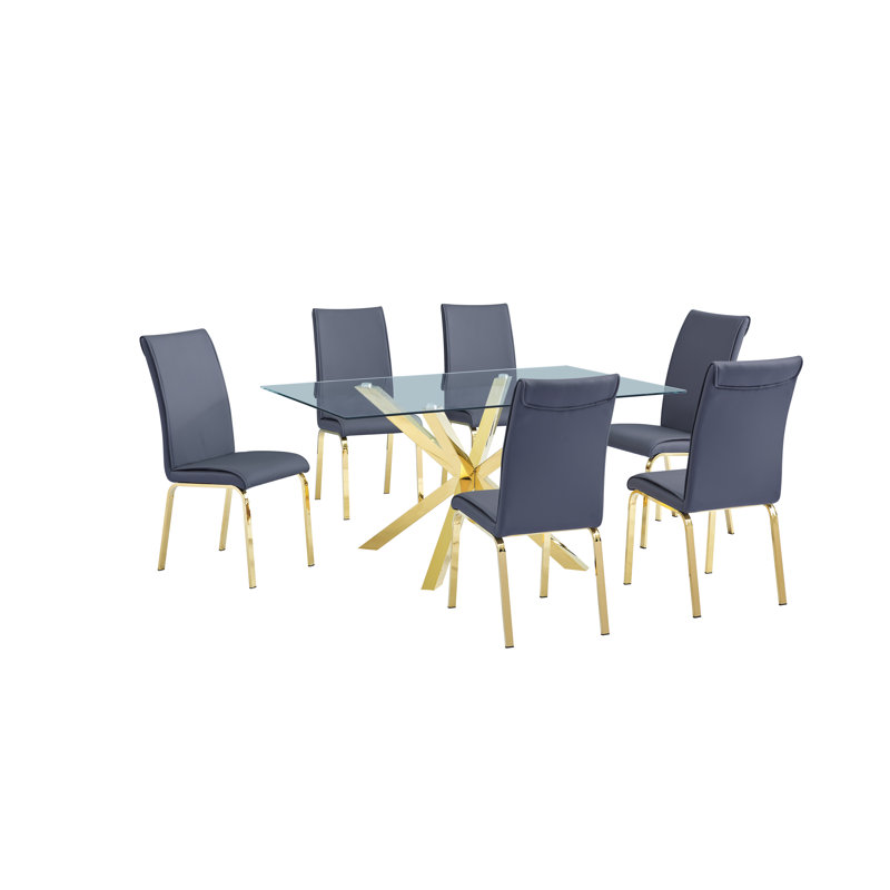 Ensemble repas pour 6 personnes Dreier, Or, Gris foncé/doré