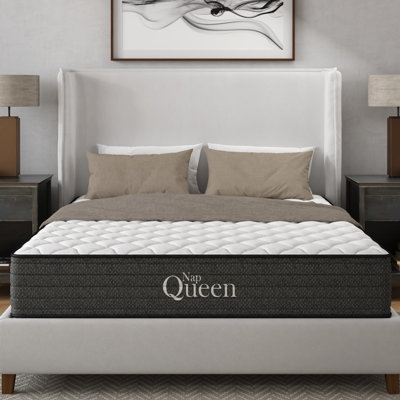 Matelas en gel rafraîchissant de 10 po de diamètre, - États-Unis, relief, faible transfert de mouvement, avantage, eau, pour base réglable, gris et blanc, noyau en mousse viscoélastique, matelas de maquillage à ressorts, caractéristique, fonctionne avec